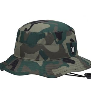 Hurley Kids' Camo Bucket Hat - Green and Black